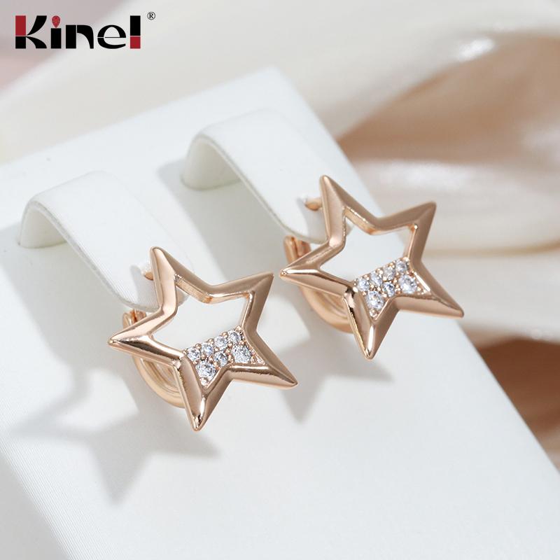Кинель серьги с пирсингом в виде пентаграммы для женщин, милые украшения с кубическим цирконом