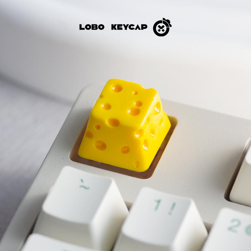 Cartoon Cheese Modeling  Keycap Resin Material Mechanical Keyboard Cute Decoration Esc Creative Design Custom Gifts