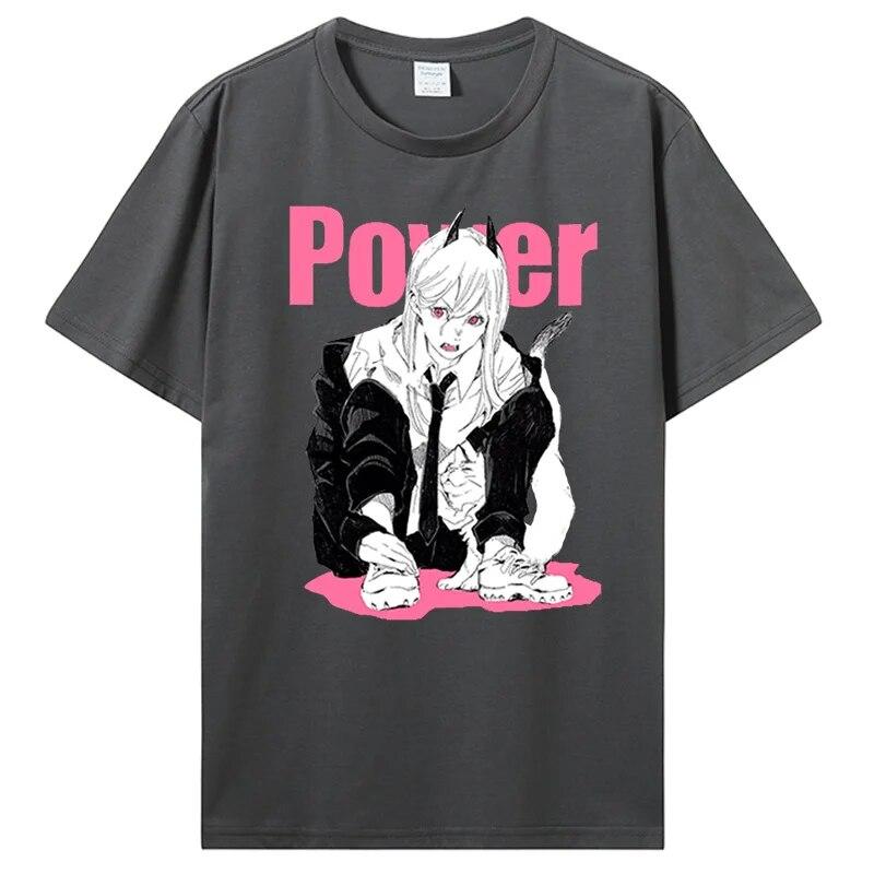 Футболка с аниме Harajuku Manga Power Графические футболки крутая модная женская хлопковая футболка унисекс Топ Ropa Hombre Camisetas Одежда унисекс