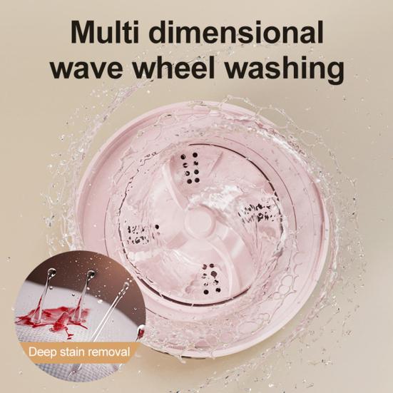 Portable Mini Washing Machine Automatic Laundry Cup for Underwear & Socks Quiet Operation Efficient Baby Clothes Washer for Travel Camping