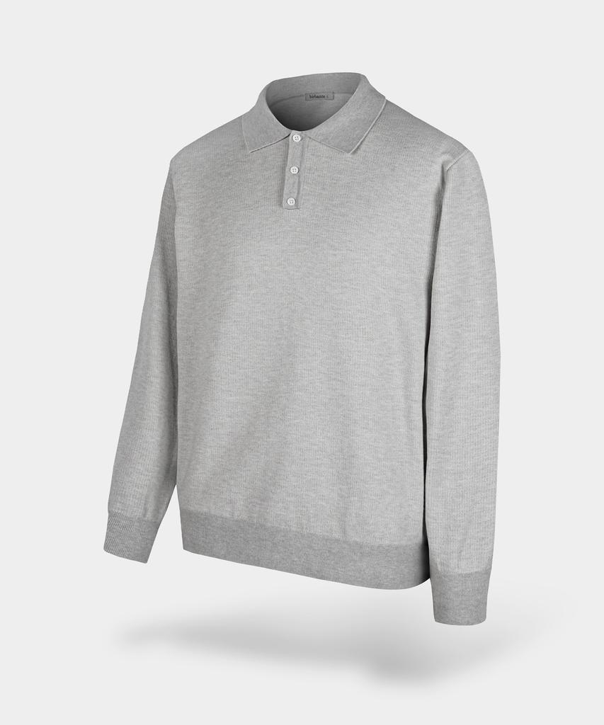 BIRBANTE Soft Washable Two-Tone Collared Knit - Ivory