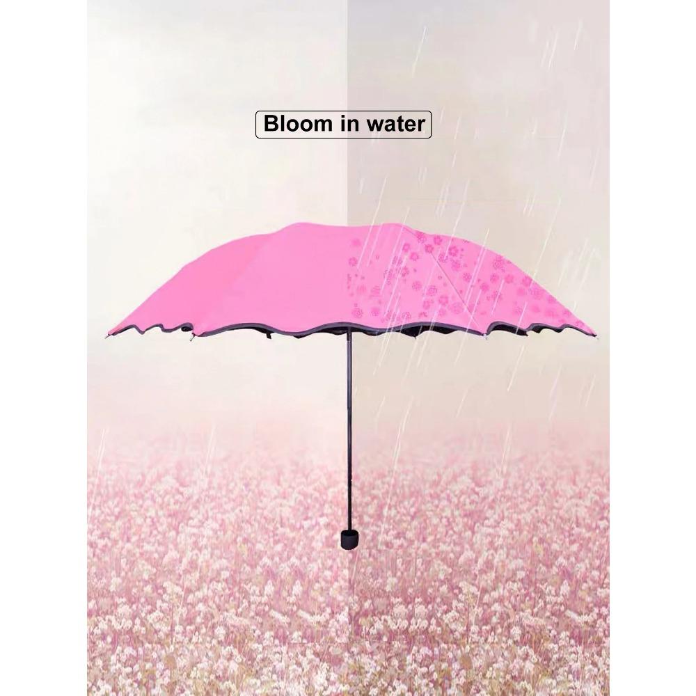 Flowering In Water, Sunny Umbrella, Three Fold Sun Protection and UV Protection Umbrella