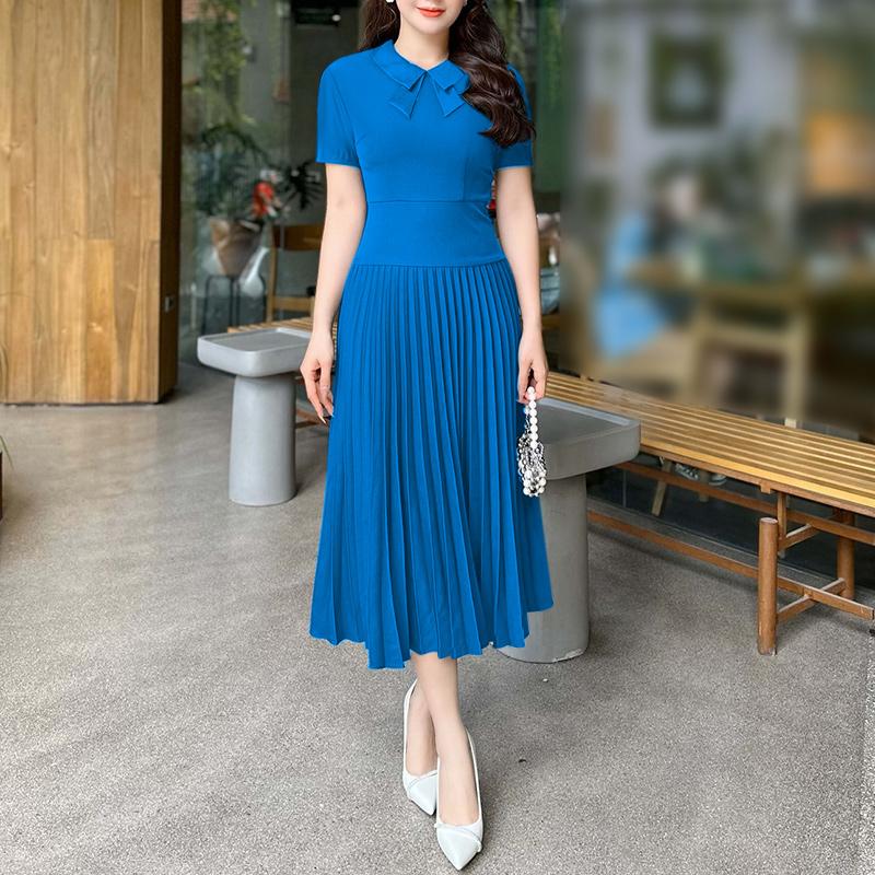 ZANZEA Женское летнее повседневное плиссированное платье с коротким рукавом