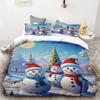 2024 New Style Duvet Cover Christmas Snowman Flower Three-piece Set One Quilt Cover Two Pillowcases Single Double Bed Queen King