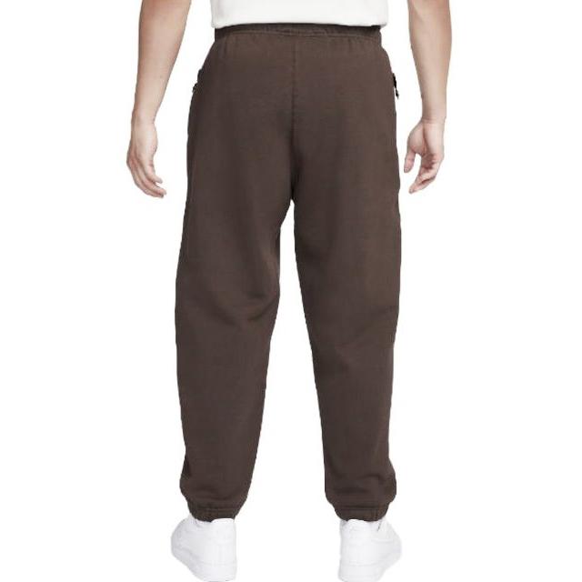 Nike Сплошной цвет с вышивкой логотипа, эластичная талия, свободные вязаные спортивные брюки с манжетами, мужские штаны, коричневые DX1365-237
