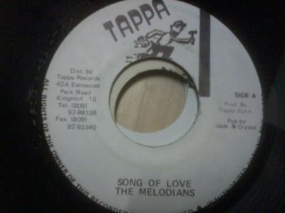 7-дюймовая пластинка MELODIANS - Song Of Love НЕТ Tappa Records Ямайка Регги, Ска и Даб Б/У
