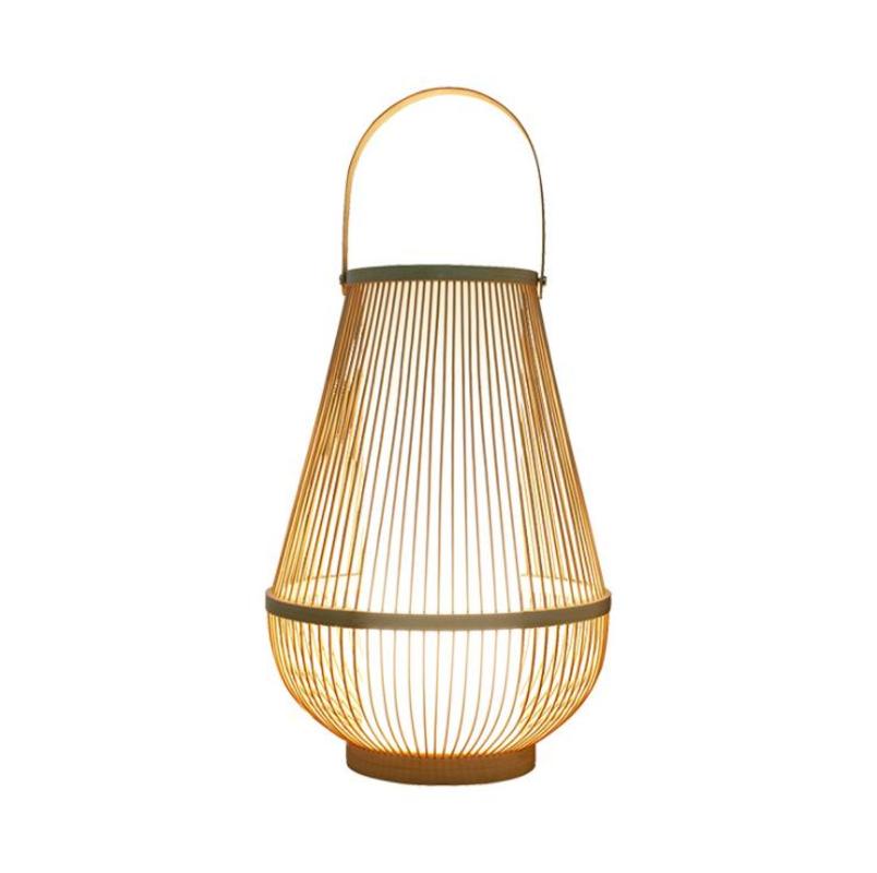 Handmade LED Table Lamp Desk Bamboo Weaving Night Study Cozy Bedroom Tatami