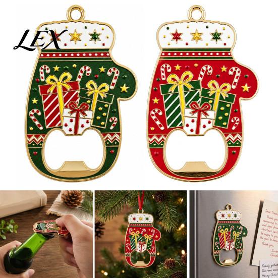Cute Glove Shape Party Favors Christmas Bottle Opener, Remover with Magnetic Backing, Holiday Kitchen Gadget Accessories Durable Zinc Alloy