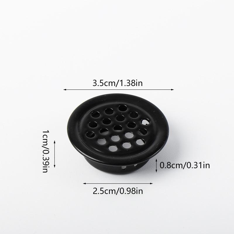 1 шт. жалюзи, сетчатая крышка с отверстиями, вентиляционное отверстие, гриль, вентиляционная крышка из нержавеющей стали, круглый шкаф, черный