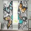 Flower And Colorful Butterfly Sheer Curtains For Living Room Bedroom Kitchen Home Decor Tulle Voile Curtains Windows Drapes
