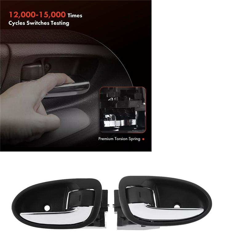 Authentic 1Pair Interior Door Handle Pull Chrome+Black For Toyota Yaris RS 2007-2010 69205-0D160-B0 69206-0D160-B0 6920652130