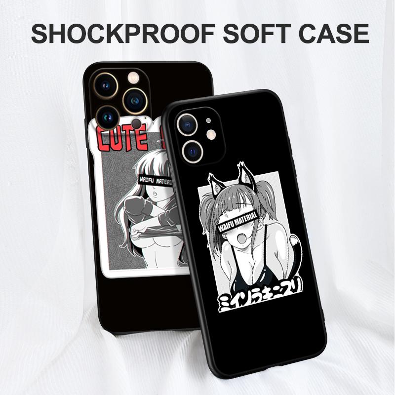 Черный чехол из ТПУ для Motorola Edge 20 Lite Pro 2021 S Moto E20 E30 E40 E7 4G G 5G Plus Waifu Girl Anime