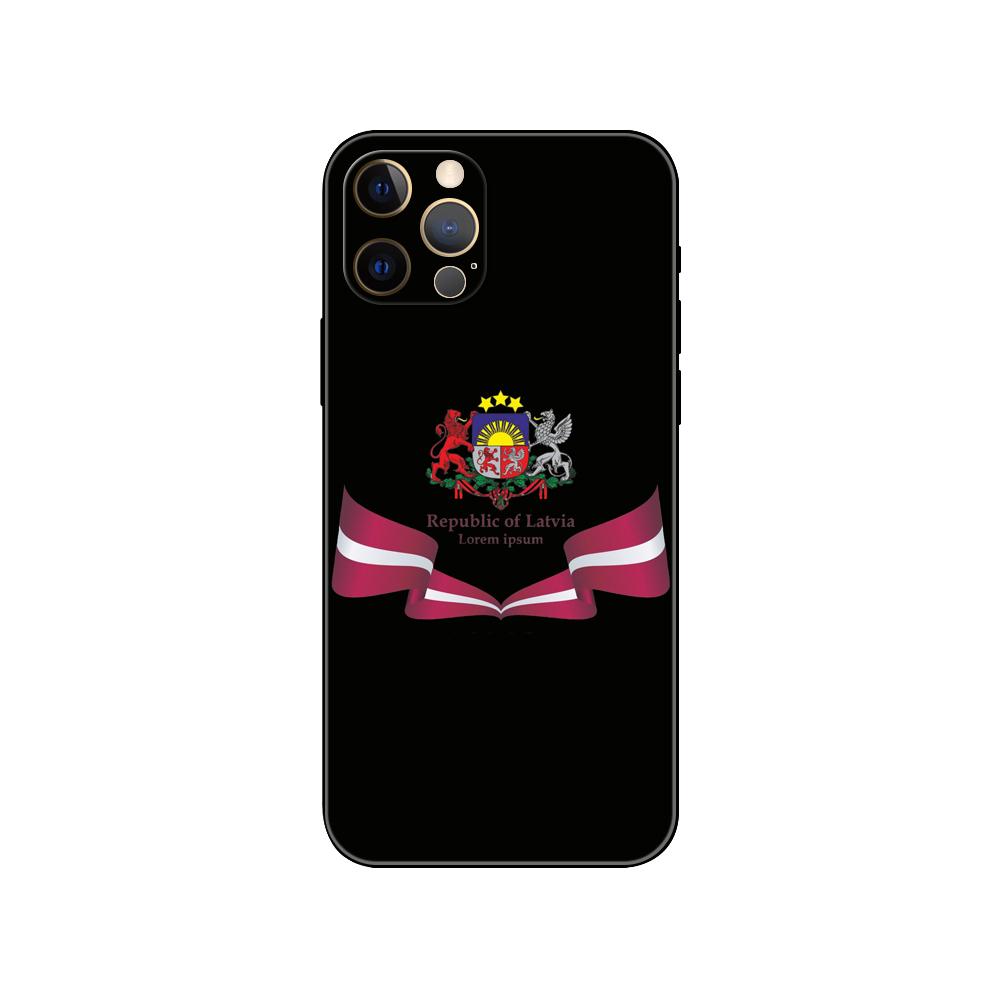Чехол для телефона с флагом Латвии и Литвы для iPhone 5 5s 2020se 6 6s 7 8 plus x 10 XR XS 11 12 13 mini pro MAX черная задняя крышка из ТПУ