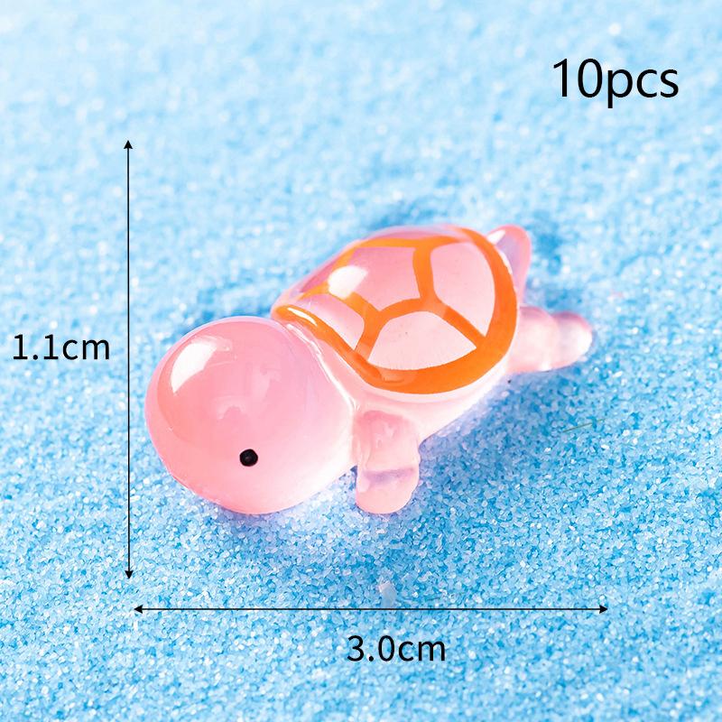 10 шт. Мини-черепахи, светящиеся фигурки-украшения, крошечные черепахи, микро-сказочный сад, ландшафт, аквариум, аксессуары для ландшафтного дизайна