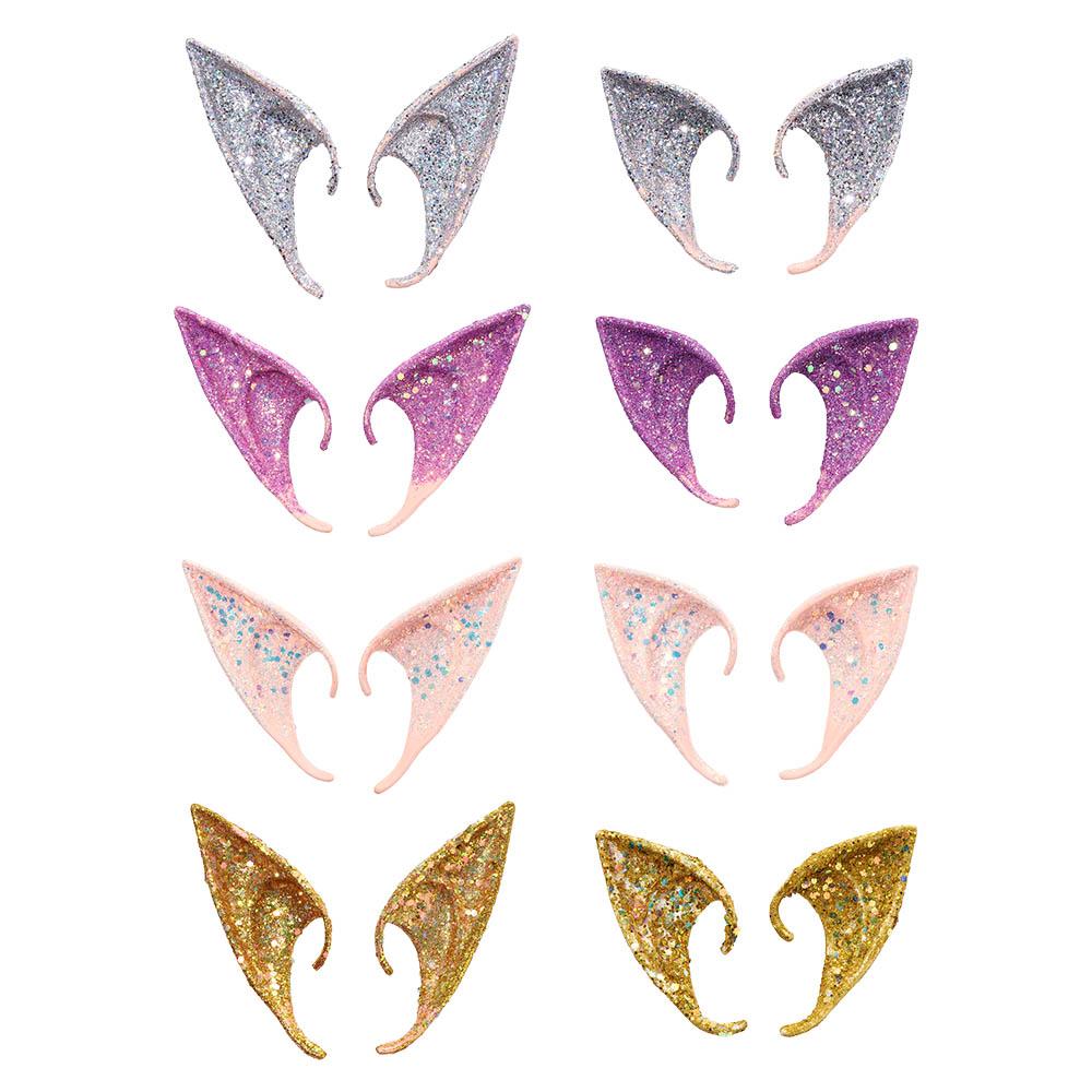 Ear Cuff Jewelry Glitter Latex Ears Angel Elf Ears Women Cosplay Accessories Imitation Makeup Props