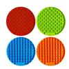 Dog Slow Eat Mat Silicone Feeding Cushion for Pets 3Pcs Red Round Style