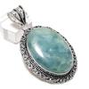 Aquamarine Handmade 925 Sterling Silver Jewelry Pendant 2.36" T7h84