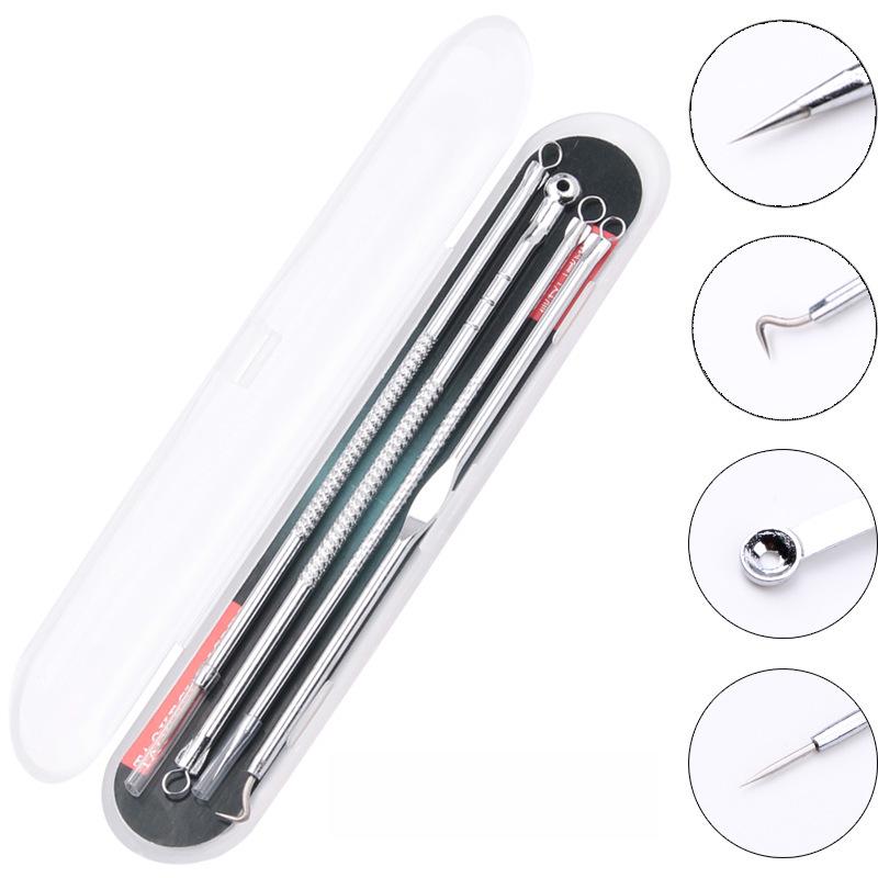 Набор из 4 игл из нержавеющей стали для удаления прыщей и черных точек