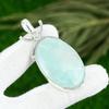 Natural Amazonite Gemstone Pendant 925 Sterling Silver Indian Jewelry For Women