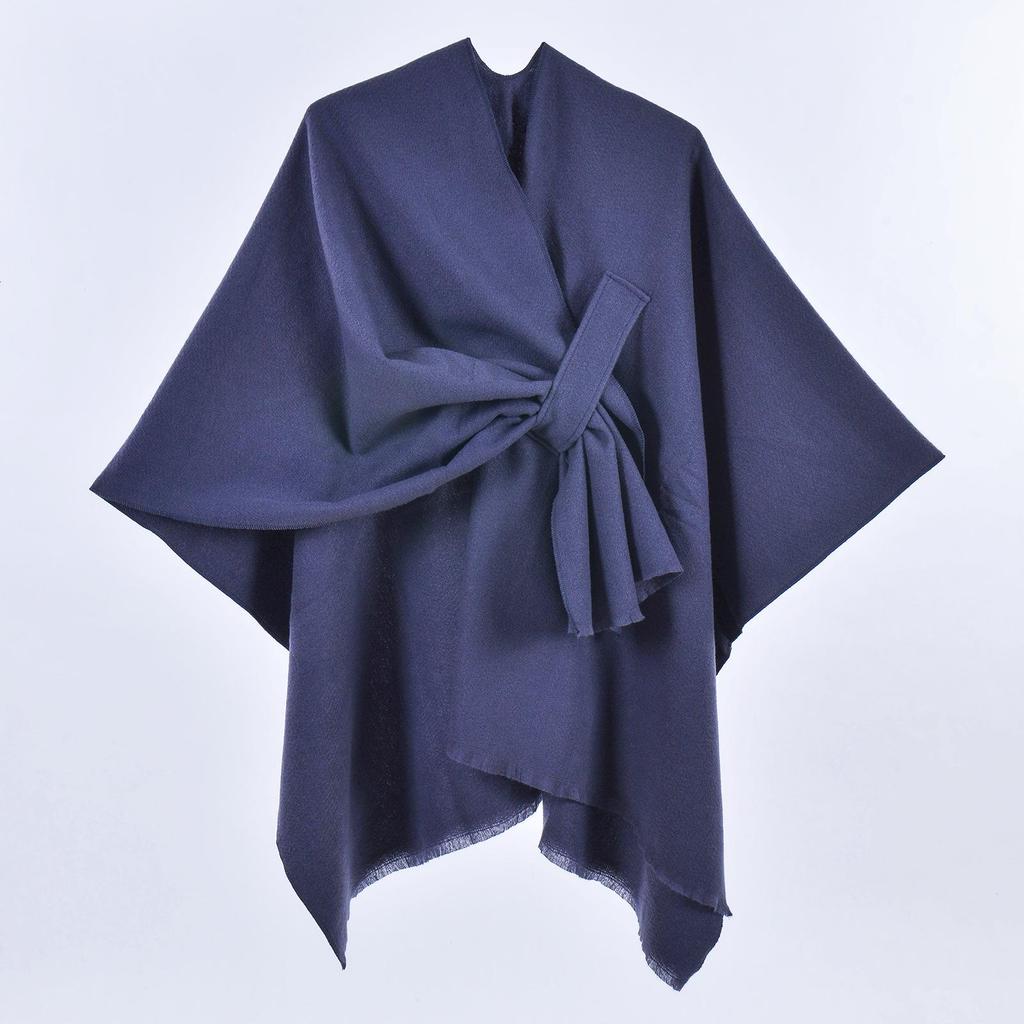 Women's Versatile Solid Color Spring Scarf Shawl - Imitation Cashmere Poncho for All Seasons