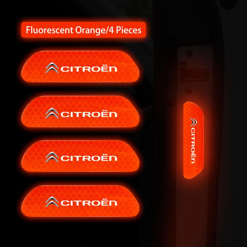 4Pcs Car Door Sticker Safety Warning Reflective Mark For Citroen 2CV VTS DS3 DS4 DS5 RD3 Cross Xsara Grand Picasso Jumper Cactus