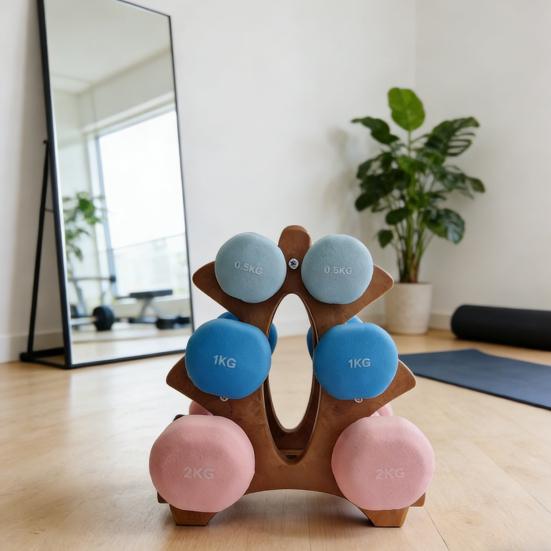 3-ярусная стойка для гантелей, сверхпрочный органайзер-держатель для весов, компактная стойка для хранения гантелей для домашнего спортзала