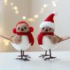 Christmas Foam Bird Ornament - Red Scarf & Hat Decoration for Xmas Tree and Holiday Decor