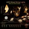 Светодиодная гирлянда на батарейках в виде привидений на Хэллоуин, сделай сам, подвесной реквизит ужасов, водонепроницаемая, для дома, вечеринки, фестиваля, декоративная лампа