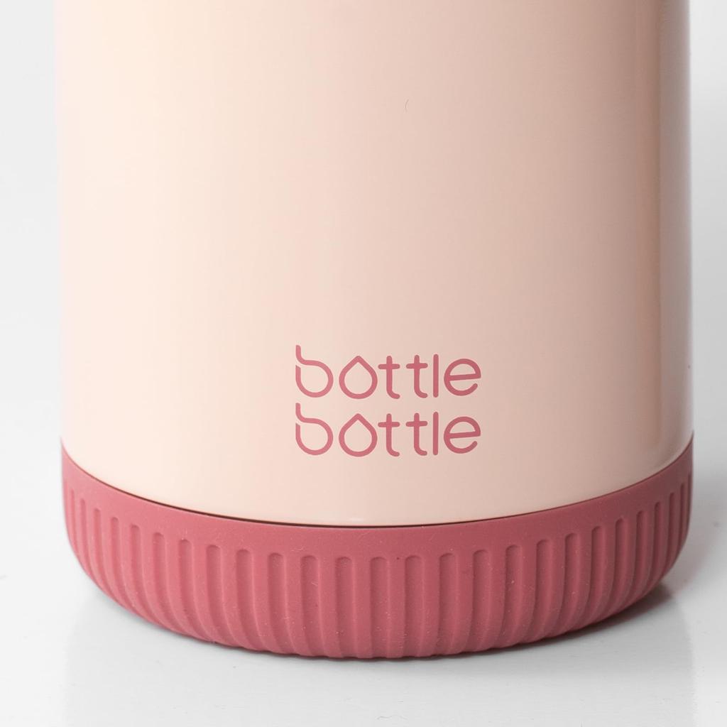 BOTTLE BOTTLE with Stylish Stainless Steel Vacuum Keeps Hot or Perfect for Direct Suitable for and Pink Mug, 400ml, Lid, Spill-Proof Tumbler,
