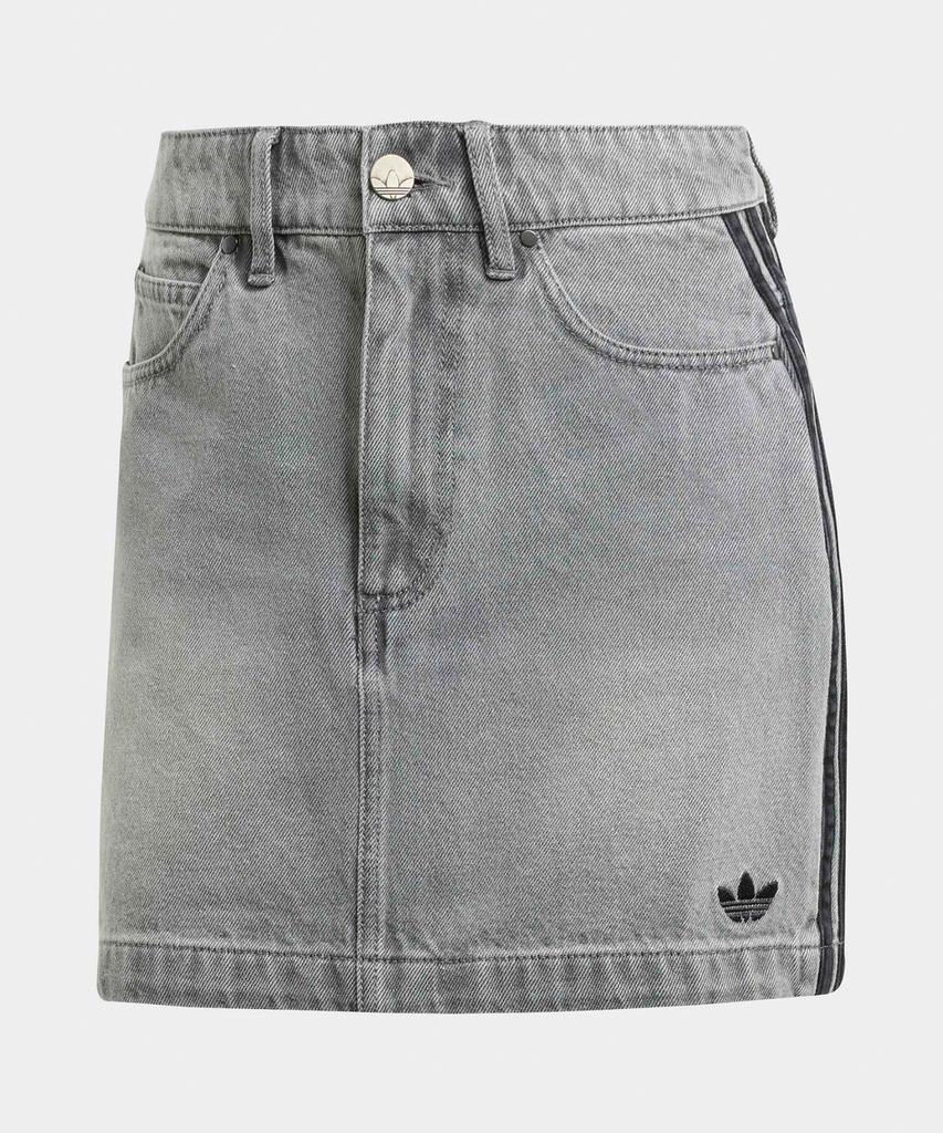 ADIDAS 3S Denim Mini Skirt - Washed Grey Denim / Jw2657