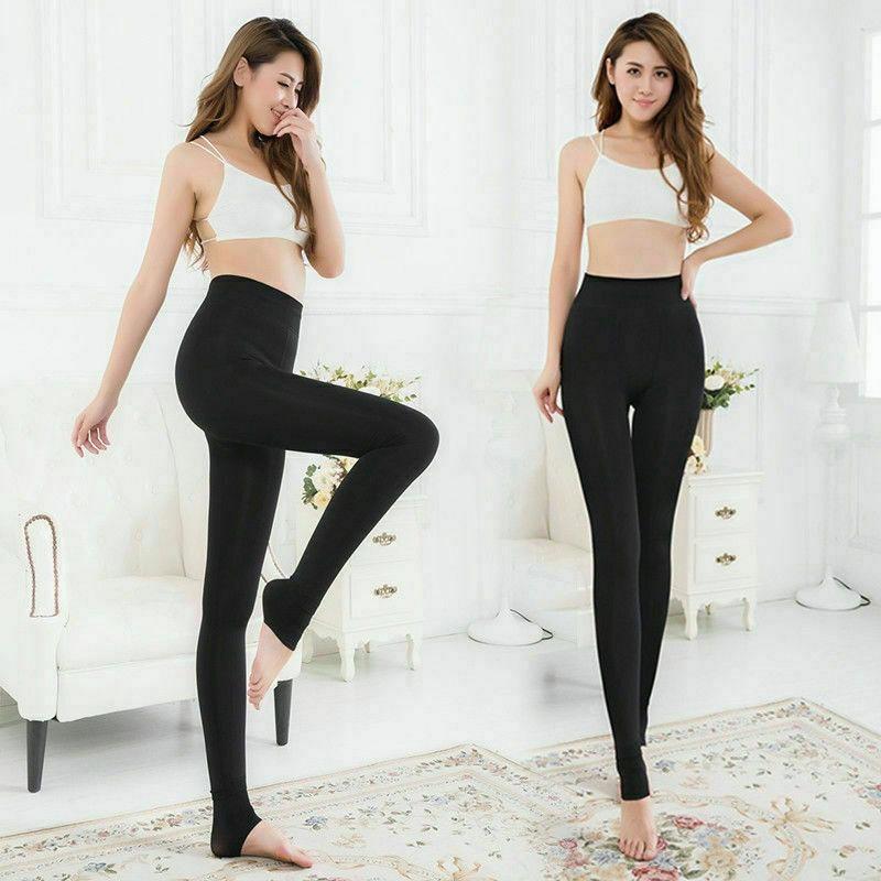 Женские зимние черные толстые теплые мягкие флисовые эластичные леггинсы на подкладке, брюки