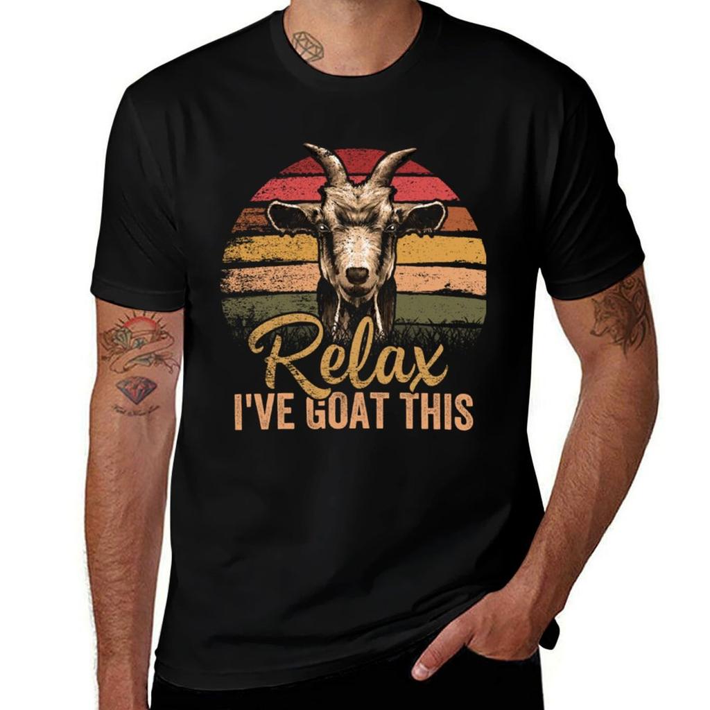Retro Vintage Relax Ive Goat This Tshirt Goat Lover Gifts Tshirt Athletic Fit Sports Short Sleeve Top