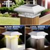 4x4 Solar Post Light 50 Lumens 2 Modes, 6 Pack Outdoor Waterproof Post Cap Lights for 4x4 Vinyl Wood Post, Fence Deck