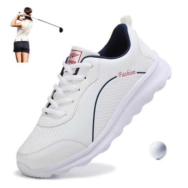Женские весенние летние туфли для гольфа, белые, розовые, женские уличные кроссовки для тренировок по гольфу, большой размер 35-42, обувь для травы, спортивные кроссовки