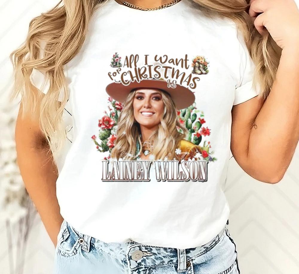Lainey Wilson All I Want For Christmas white T-shirt Unisex S to 5Xl 1F2340