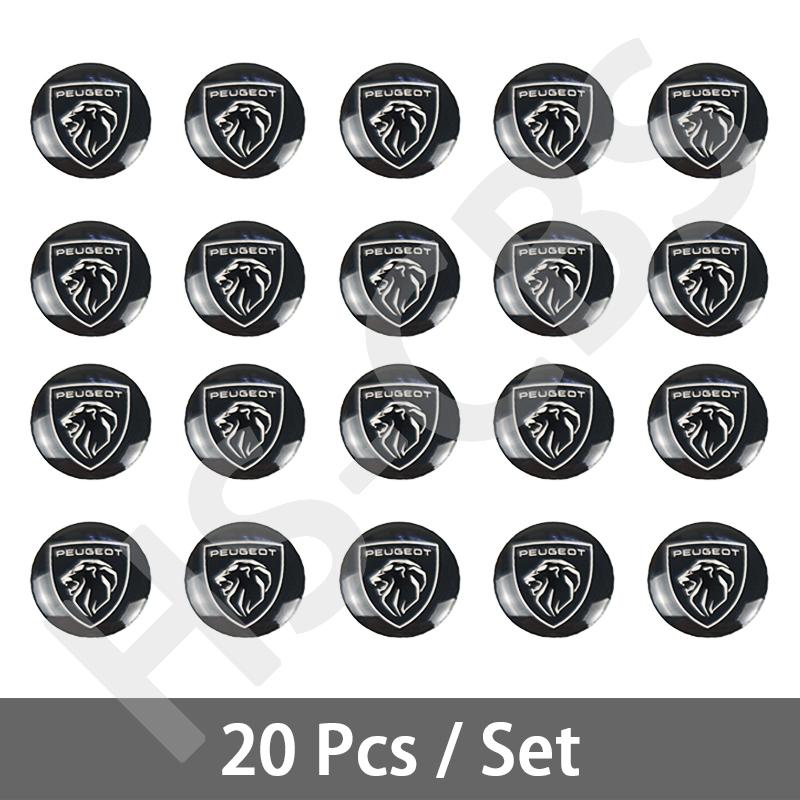 5/10/20Pcs 16mm 14mm Square Circle Car Remote Control Key Logo Stickers For Peugeot 206 307 308 207 3008 208 407 508 2008 5008
