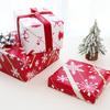 1 Rolls Double-Sided Christmas Gift Wrap Paper Large Wrapping Paper with Tree Snowflake Reindeer Patterns Holiday Gift Packaging Supplies