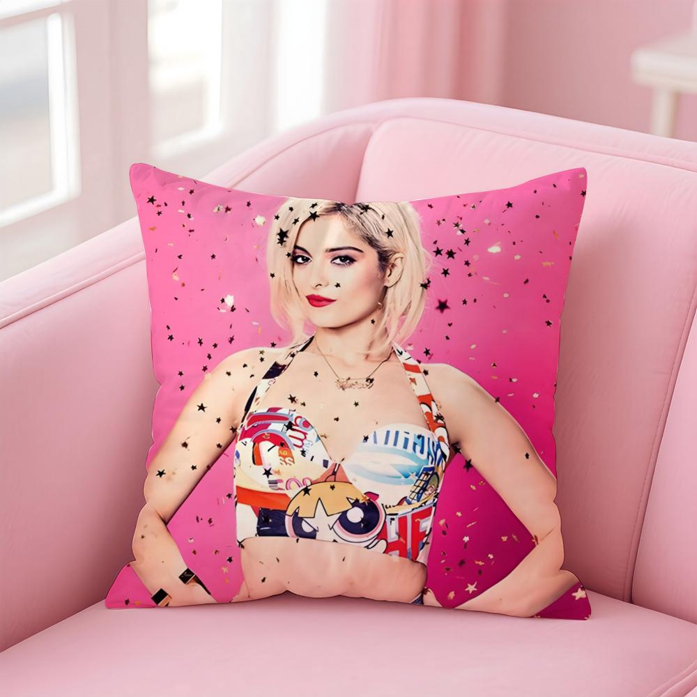 Pop American Singer BBebe Rexha Cushion Cover Pillowcase Short Plush Invisible zipper Room Sofa Cushion Cover