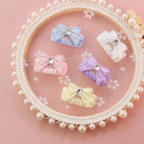 Yousheng Bow Tie Rhinestone Decor Dog Hairpin Medium Dog Cat Barrette Pet Headwear