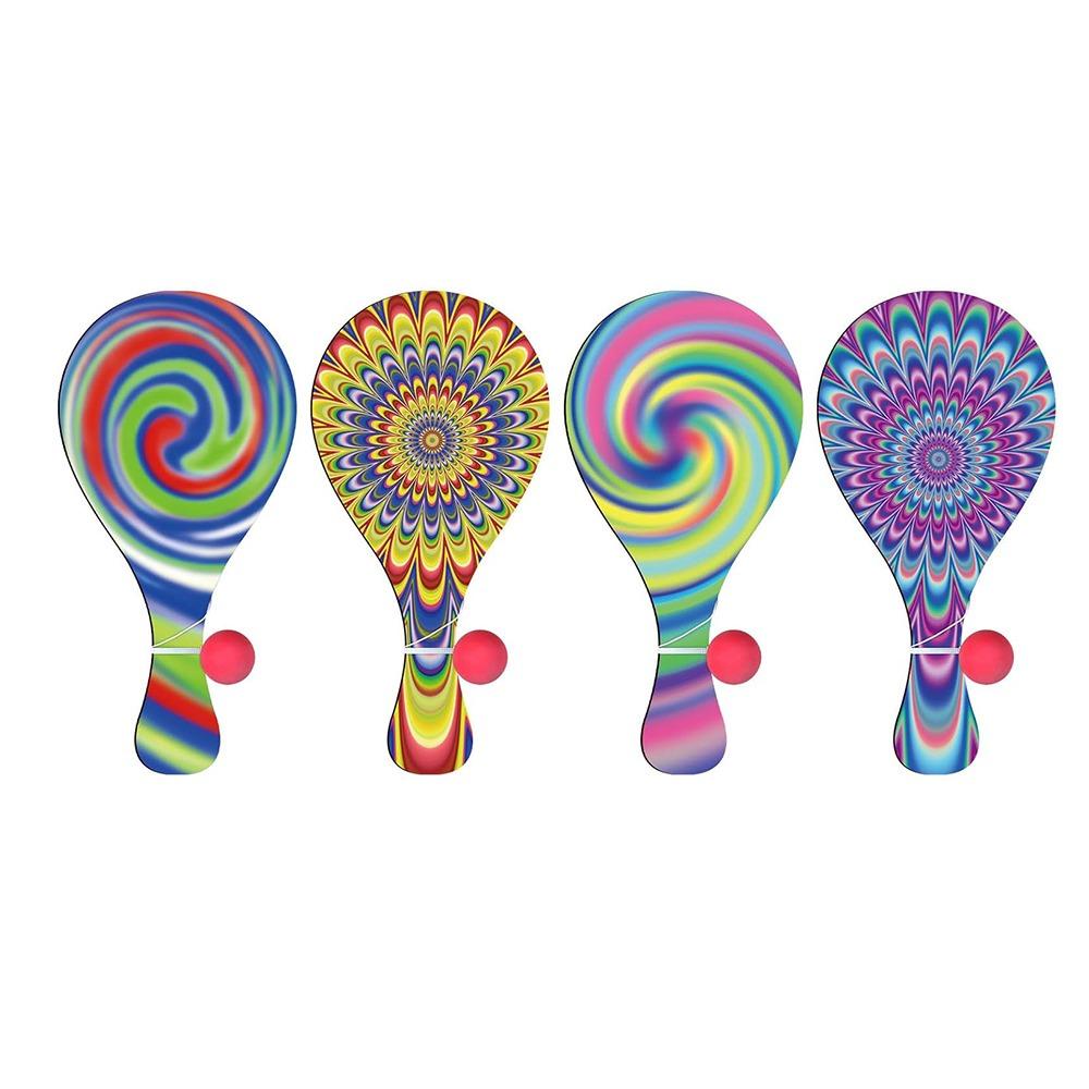 4Pcs Elastic String Paddle Ball Game Portable Wooden Target Ball Outdoor Training