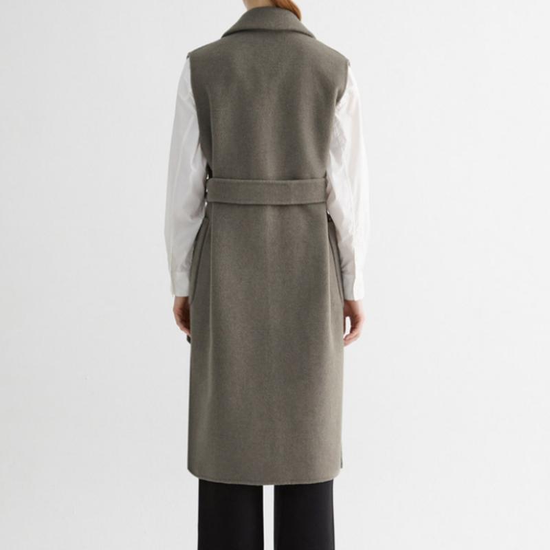 She S miSS Wool caShmere Belted Long veSt Swhvto42040 Mk