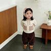 Girls' Suit Spring New Baby Foreign Style Polka Dot Color Matching Long-Sleeved T-Shirt Bottoming Shirt Versatile Bloomers