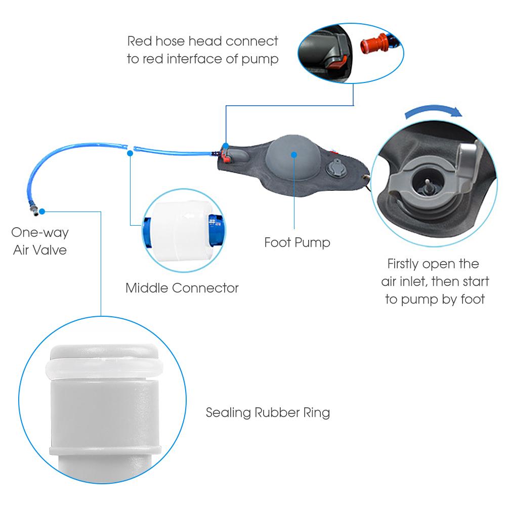 Портативная сумка для душа для кемпинга, 12 л, с ножным насосом и шлангом для душа, для кемпинга, пешего туризма, альпинизма