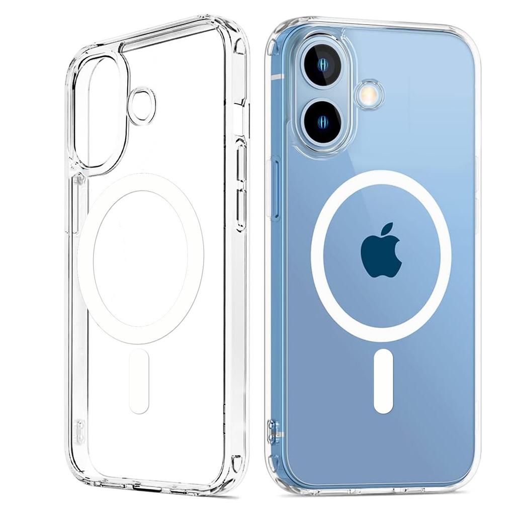 Transparent Magnetic Phone Case For iPhone 16 15 14 13 12 11 Pro Max Plus Wireless Charging Protective Cover Shell for Magsafe