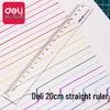 Пластиковая линейка Deli 20 см - Прямой, прочный инструмент для учеников, черчения и рисования