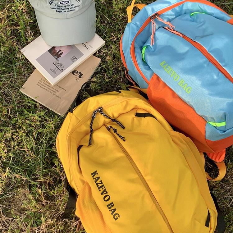 Schoolbag trendy new mountaineering bag large capacity contrasting color outdoor hiking backpack student lightweight backpack