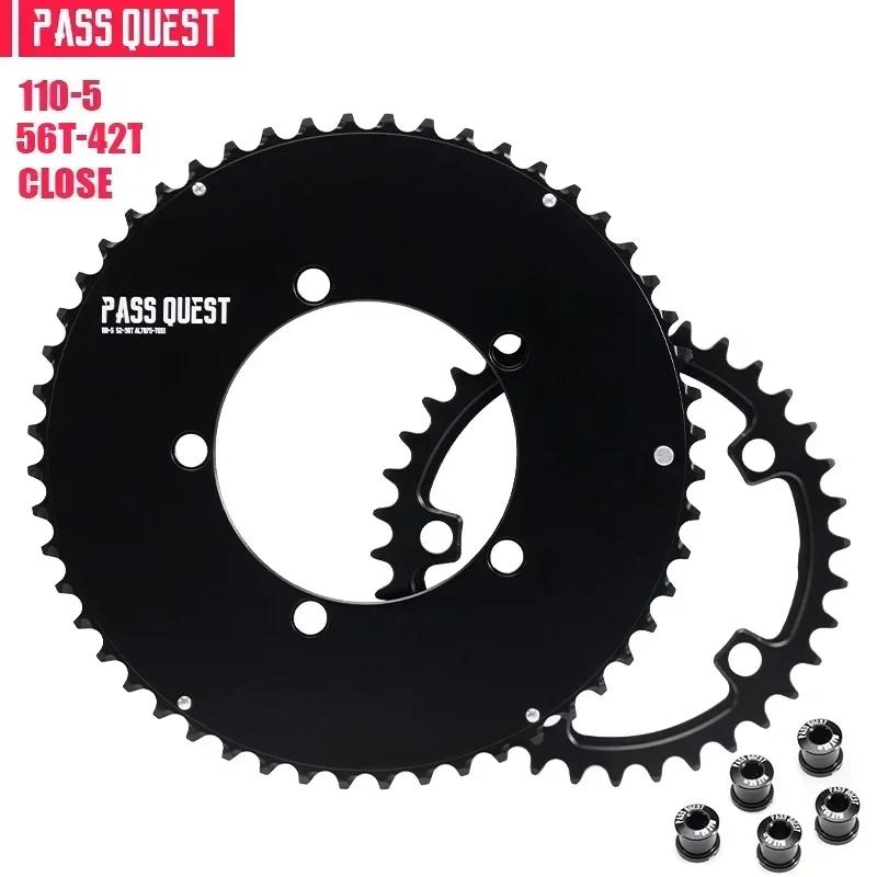 PASS QUEST 110 bcd chainring 5 bolt road bike Narrow wide Chain ring with bolts for Shimano SRAM 11 12 Speed Road Bike tray
