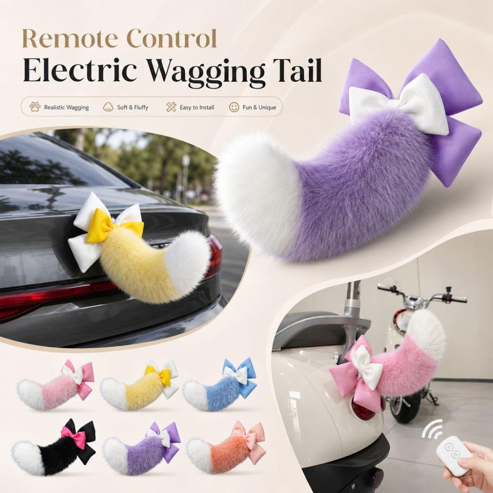 Fluffy Remote Control Electric Bicycle Tail Realistic Motorcycle Tail Ornament All Vehicles