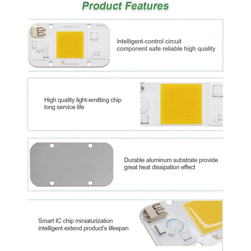 Светодиодный чип-матрица без пайки, переменный ток 220 В, высокая мощность 20 Вт, 30 Вт, 50 Вт, COB-чип, светодиодная лампа, драйвер для прожектора, уличное освещение «сделай сам», не требуется