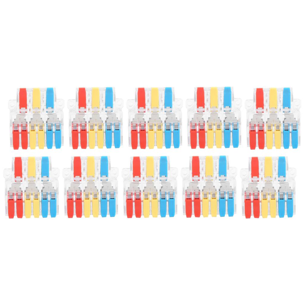 10 шт. клемм кабельного разъема прозрачный 3-входной 6-выходной зажим для провода LT-636 0,5-6,0 мм²